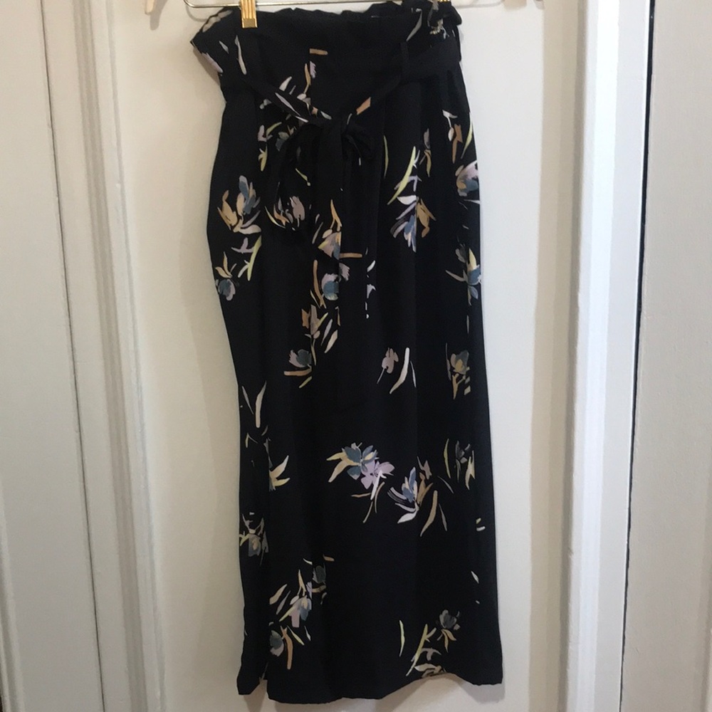 Black floral slacks